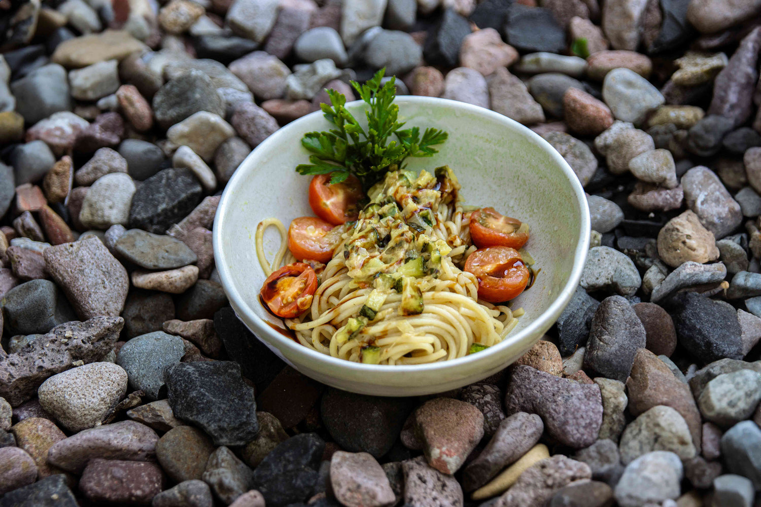 Spaghetti mit Zucchini Chutney